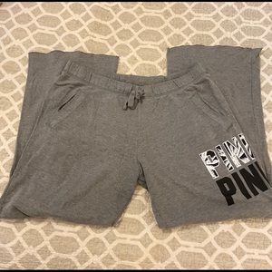 Wide leg Victoria Secret PINK gray sweatpants